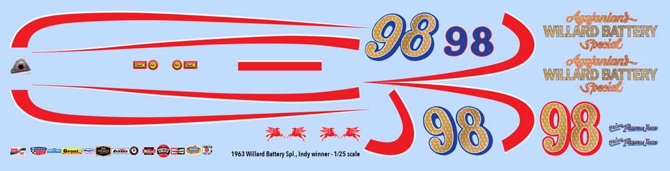 1963 Willard Battery Decals