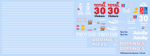 1990 Domino's Lola decals